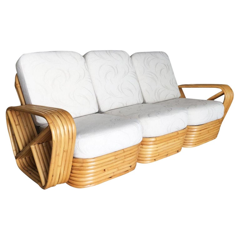 Restored Paul Frankl Style Six-Strand Square Pretzel Sectional Sofa