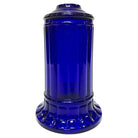 Vianne Art Deco Ripped Cylinder Cobalt Art Glass Light Up Lamp Base