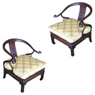 James Mont Style Horseshoe Lounge Chairs, Pair