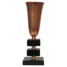 Early Mid-century Copper Stacked Base Torchiere Table Lamp