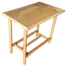 Restored Vintage "The Duke" Rattan Side Bourbon Table With Oak Top