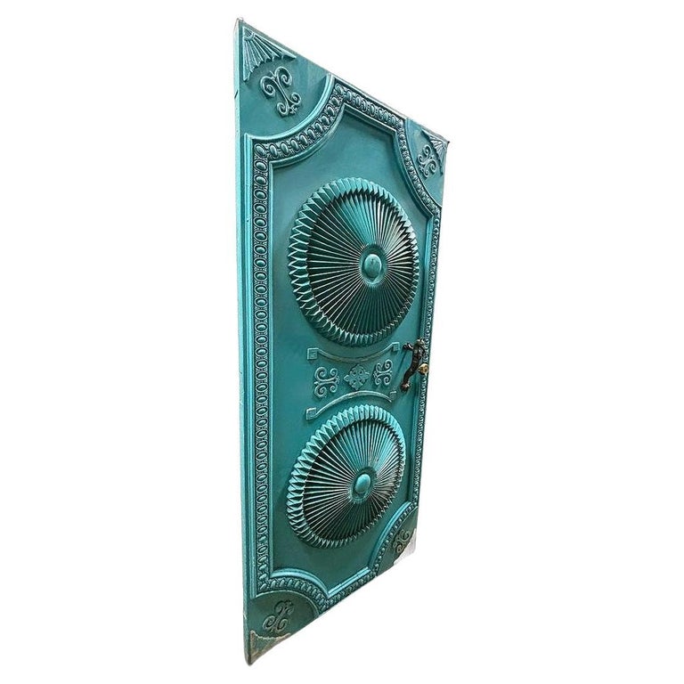 Mid-century Hollywood Regency Grand Turquoise Door w/ Custom Handles