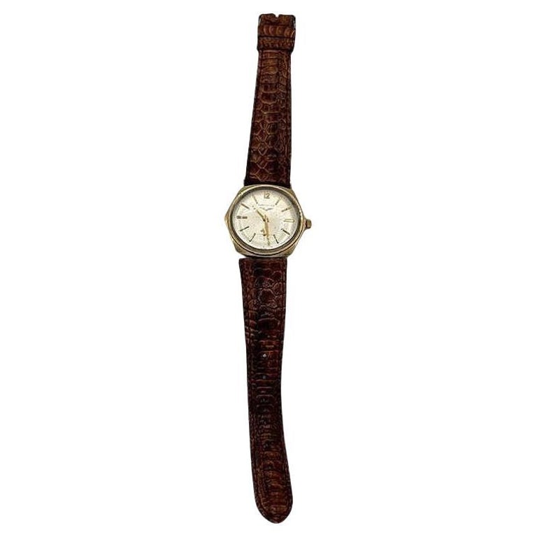 Longines 10K Gold-Filled Hexagonal Case Manual Watch w/ Crocodile Leather Band