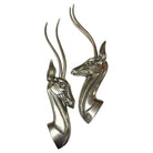 Modernist Polished Aluminum Gazelle Wall Sculpture Pair by Pendergrast
