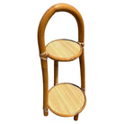 Restored Rattan & Formica Mini Side Drink/Smoke Stand with Handle