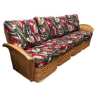 Restored Art Deco Style Rattan Fan Arm Four-Seat Sectional Sofa