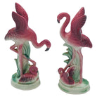 Mid-century Ceramic Miniature Pink Flamingo Tabletop Statue By Leftons