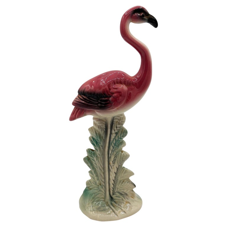 MCM Ceramic California Pottery Standing Tall Pink Flamingo Figurine Statue