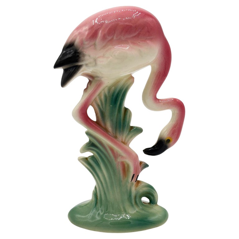 MCM California Pottery Ceramic Searcher Tropical Pink Flamingo Figurine Statue