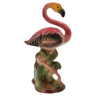 Large 10" MCM Ceramic Hand Painted Flamingo Flower Table Planter, California