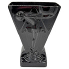 1985 Art Deco Black Pottery Vase Nude Figurine Sculpture Vase by Pelzman Design