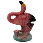 1986 Tropical Pink Flamingo Ceramic Tabletop Bud Vase Set by Five & Dime