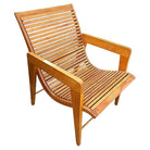 Bespooke Scandinavian Modern Blonde Slat Wood "Staple" Arm Lounge chair