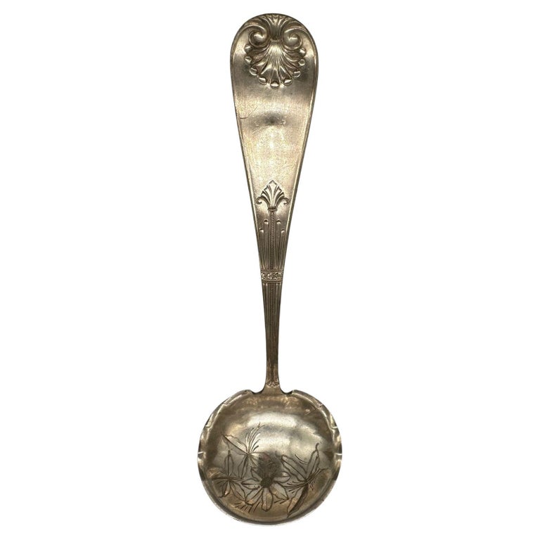 1889 Towle Mfg. Co Shell II Pattern Large Soup Ladle Mono Grammed "Fox"