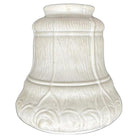 Art Nouveau Frosted Milk Glass Bellflower Floral & Stripes Globe , 2.25" Fitter