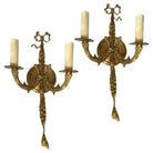 Vintage Pair of Solid Brass Wall-Mount Sconces.