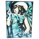 1980 Young Woman in Green Art Deco Lthograph Print by Tamara de Lempicka Framed