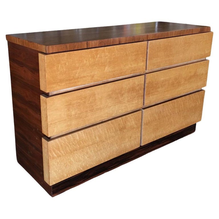 Eliel Saarinen Inspired Streamline Moderne 6-Drawer Dresser