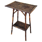 Restored Aesthetic Movement Tiger Bamboo Rectangle Side Table w/ Embossed Top