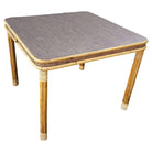 Restored 4-Strand Legs Rattan Dinette Dining Table w/ Formica Top & Wicker Sides