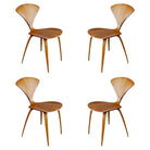 MCM Sculptural Bent Walnut Dining Chairs by Norman Cherner for Plycraft Set of 4