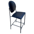 1990s Dakota Jackson Memphis style "Vik-Ter" Black Leather Counter Stool