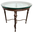 Louis XVI High Style Bronze Accent Table w/ Round Glass Top