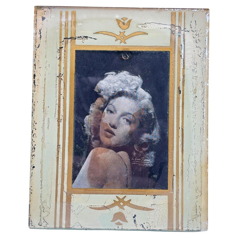 Art Deco Gold Painted Mirrored Picture Frame 4x5 Picture Frame