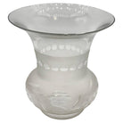 Victorian Two-Tone Frosted Wheel Cut Glass Oil Lamp Fluted Hurricane Shade