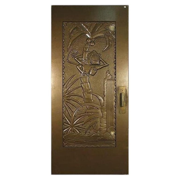 Large 93" Art Deco Style Coco Bongo Gold Door From 1994 The Mask, 2 Available