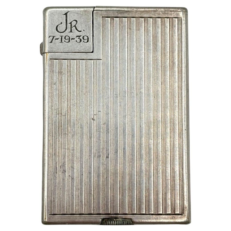 Swiss Art Deco Silver Plated " Handy" Pocket Lift Arm Lighter by Dunhill