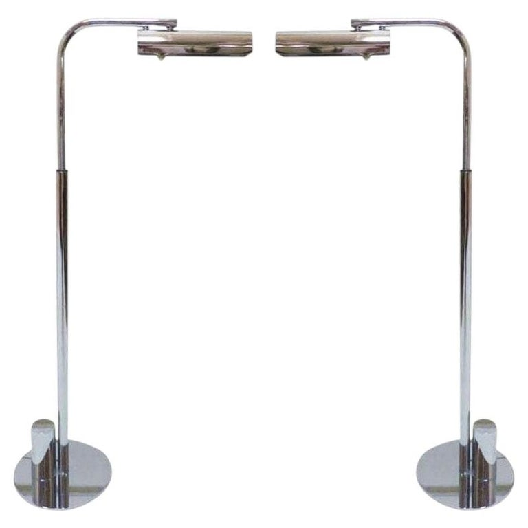 Mid-century Chrome "Ball Line" Lamp by Charles Hollis Jones, 1965, Pair