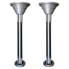 Large Art Deco Revival Machine Age Torchiere Floor Lamp, Pair
