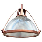 Mid Century Holophane Pendant Ceiling Light Copper-tone Finish