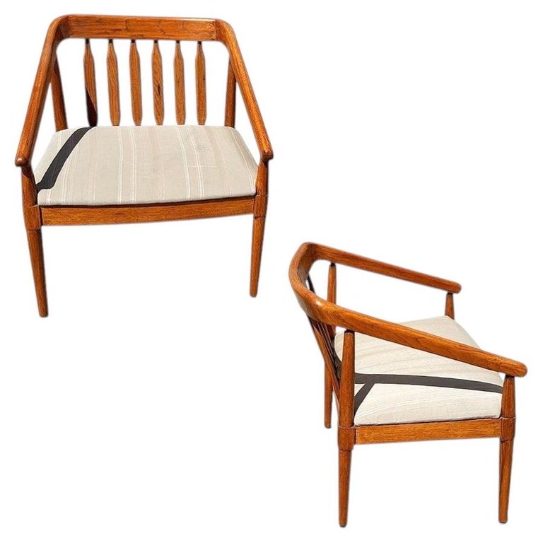 Mid-century "Declaration" Oak Arm Chairs by Kipp Stewart for Drexel, Pair