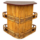 Restored Mid-century Sailboat Ships Bow Shaped Stacked Rattan Dry Bar