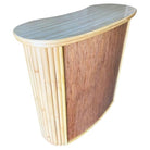 Restored Mid-century Vertically Stacked Curved Stacked Dry Rattan Bar
