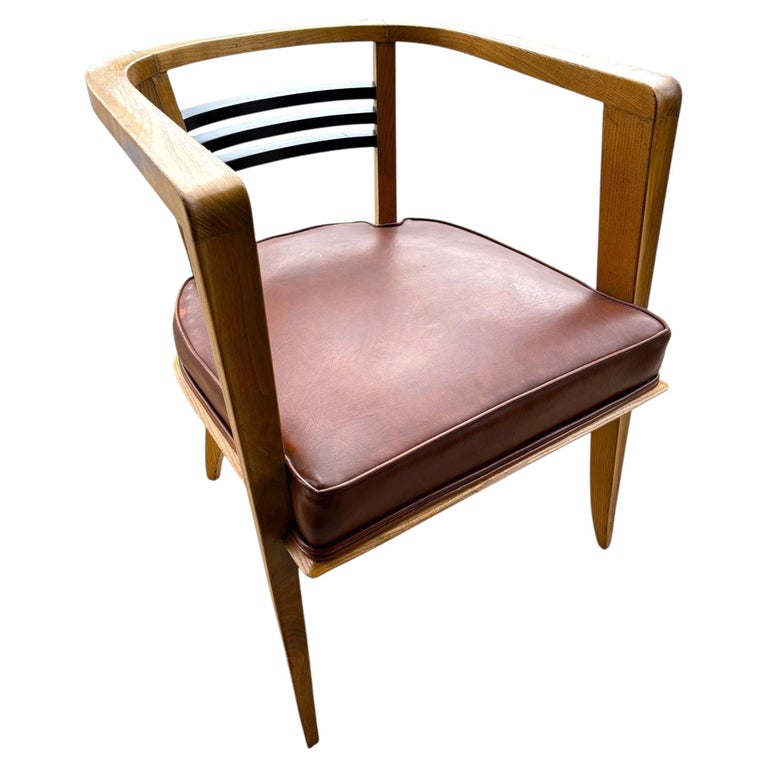 Early Art Deco Modern White Oak Armchair in the style Josef Hoffmann