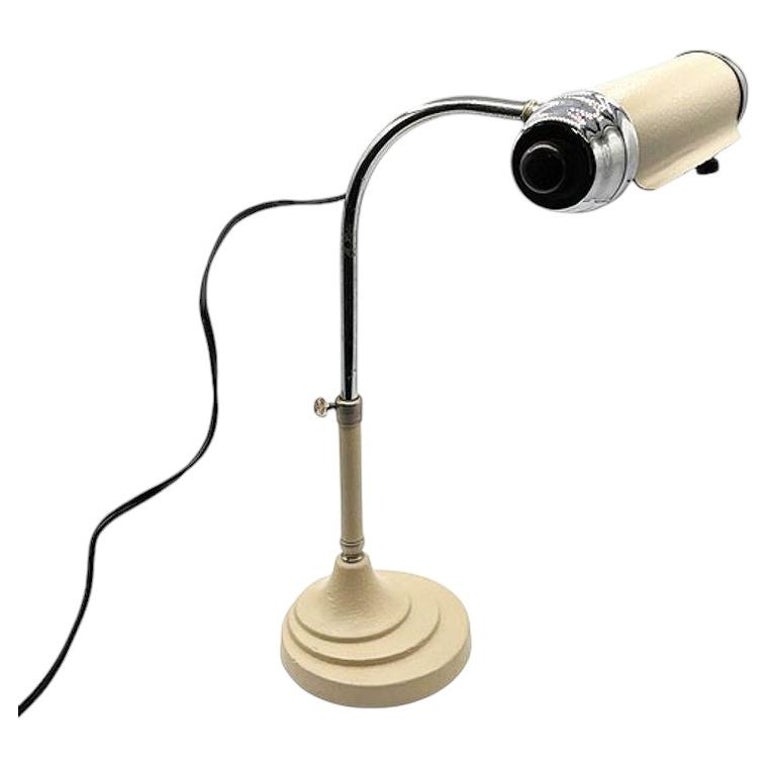 Streamline Modern Chrome & Enameled Bankers Desk Lamp by Radionic