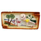 Mid-century Hand Painted 3D Women on Florida Beach Ceramic Ashtray