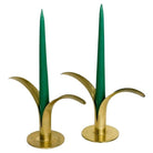 MCM "Lily" Brass Candlestick Holders By Ivar Ålenius Björk for Ystad-Metall