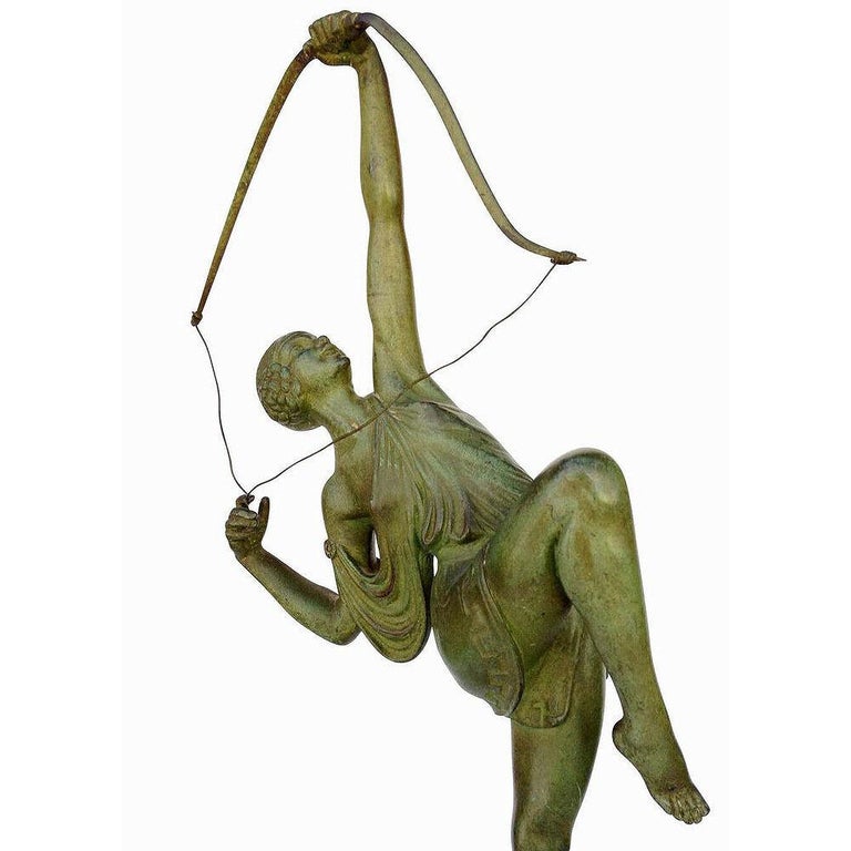 Tireuse A L'arc Bronze Greek Archer Diana Sculpture by Pierre Le Faguays