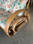 Restored Double D Loop Half Moon Rattan Four-Strand 3 Seater Sofa