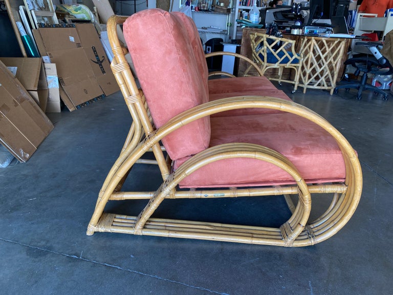 Restored "Double Tear Drop Arm" Rattan Lounge & Sofa Livingroom Set by Tochiku