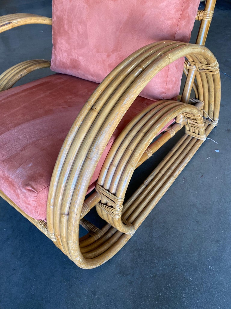 Restored "Double Tear Drop Arm" Rattan Lounge & Sofa Livingroom Set by Tochiku