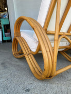 Rare "S Arm" 3-Strand Rattan Sofa and Lounge Chair Living Room Set